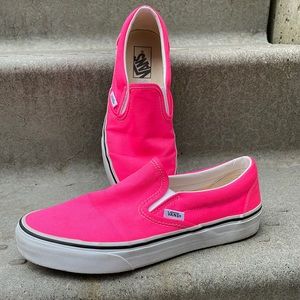 Hot pink slip on vans 8.5
